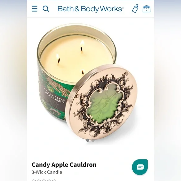 Bath & Body Works Halloween 3 Wick Candle Candy Apple Cauldron - Picture 5 of 6